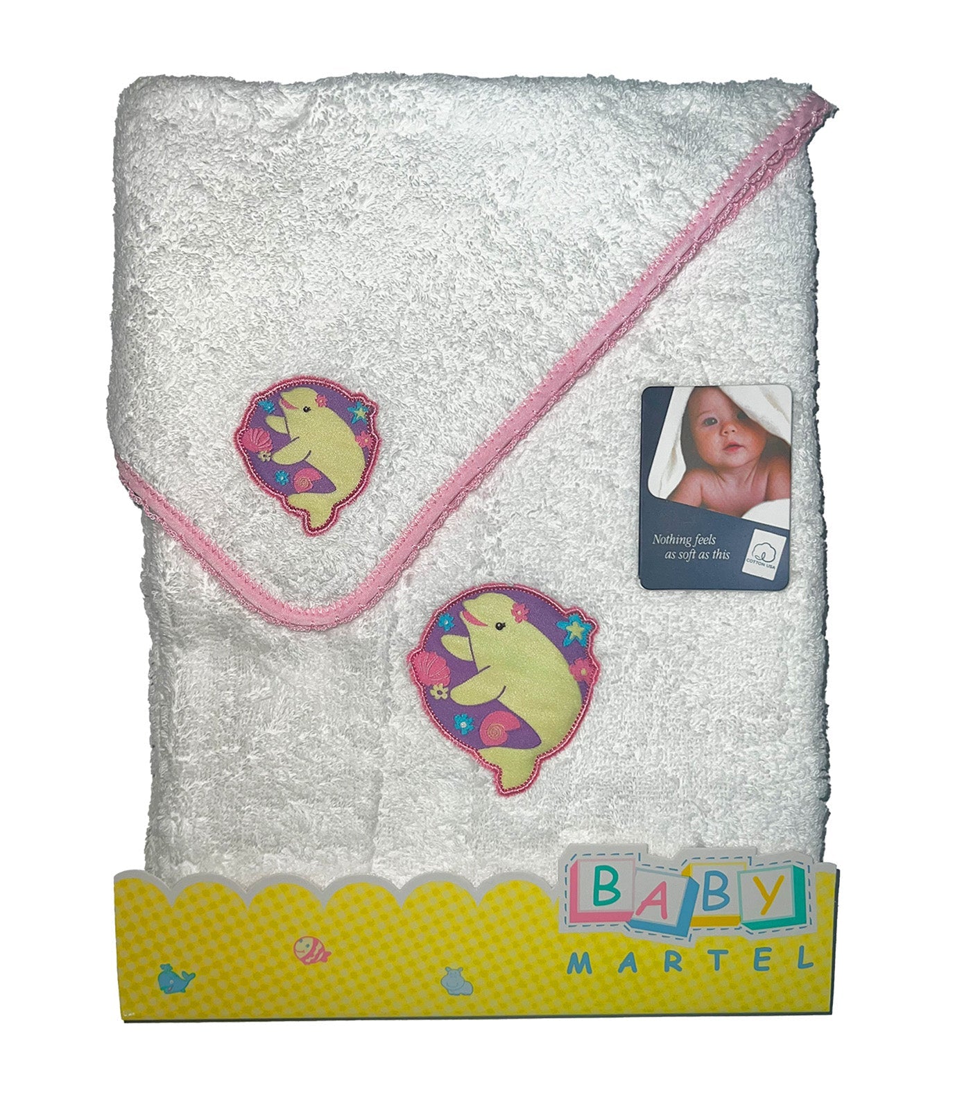 Face and Bath Towel White/Pink