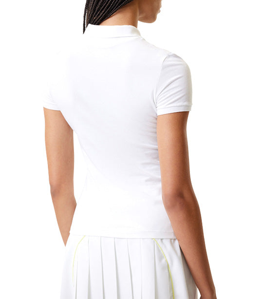 Slim Fit Stretch Cotton Jersey Polo Shirt White