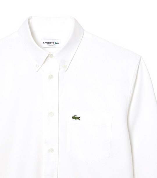 Short Sleeved Oxford Cotton Shirt White