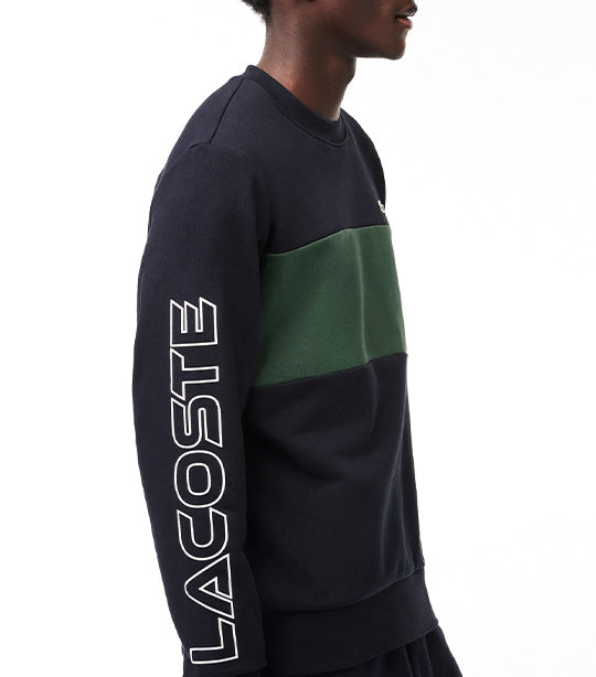Classic Fit 3D Print Colorblock Sweatshirt Abysm/Sequoia