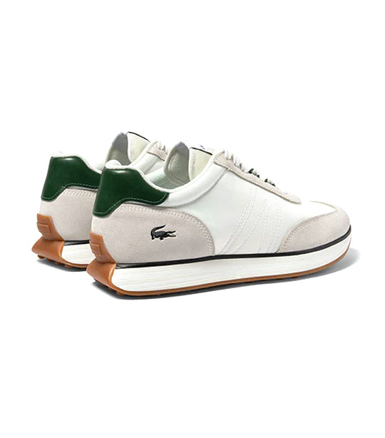 Men's L-Spin Textile Trainers White/Dark Green