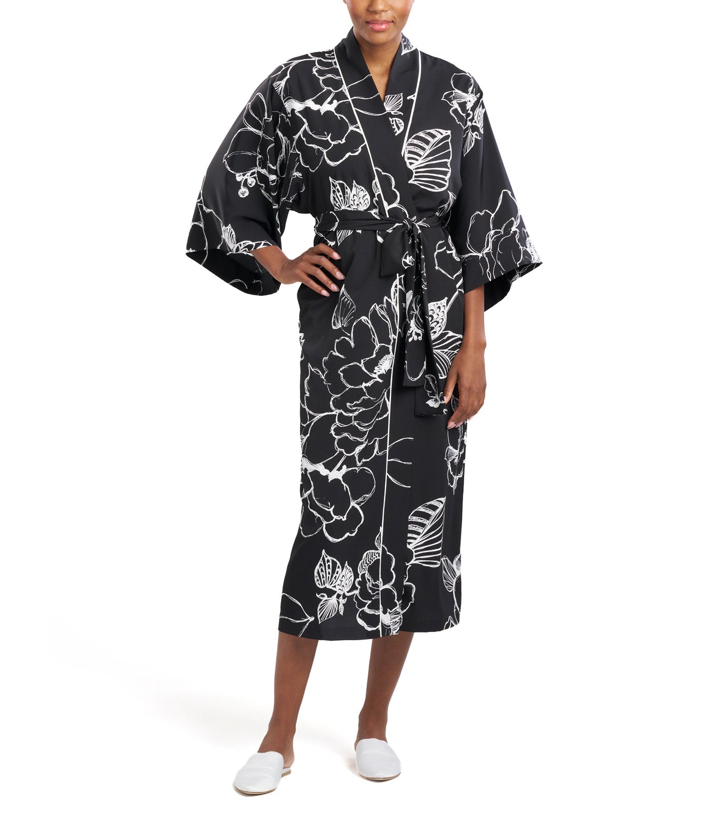 Juliette Kimono Robe Black Combo