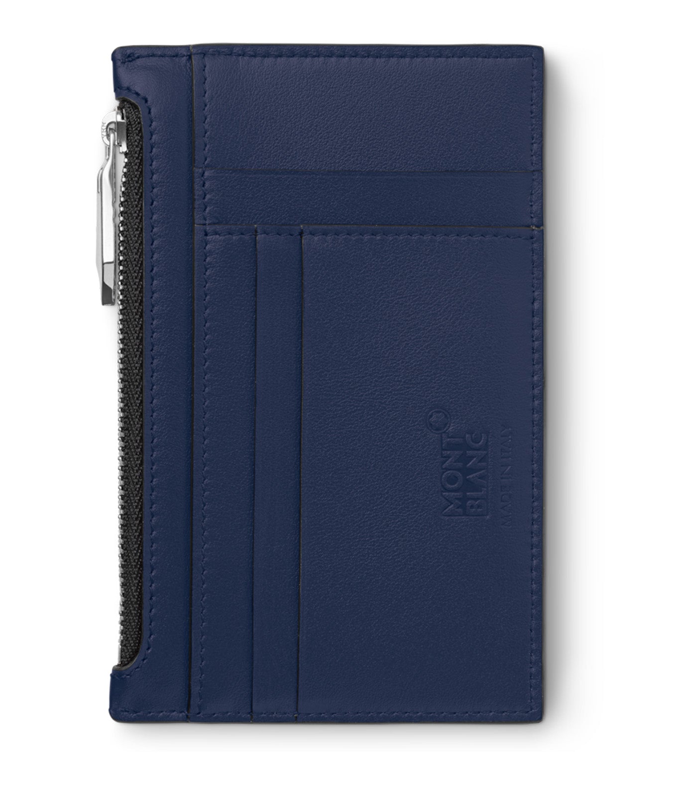 Meisterstück Card Holder 8cc With Zippered Pocket Blue