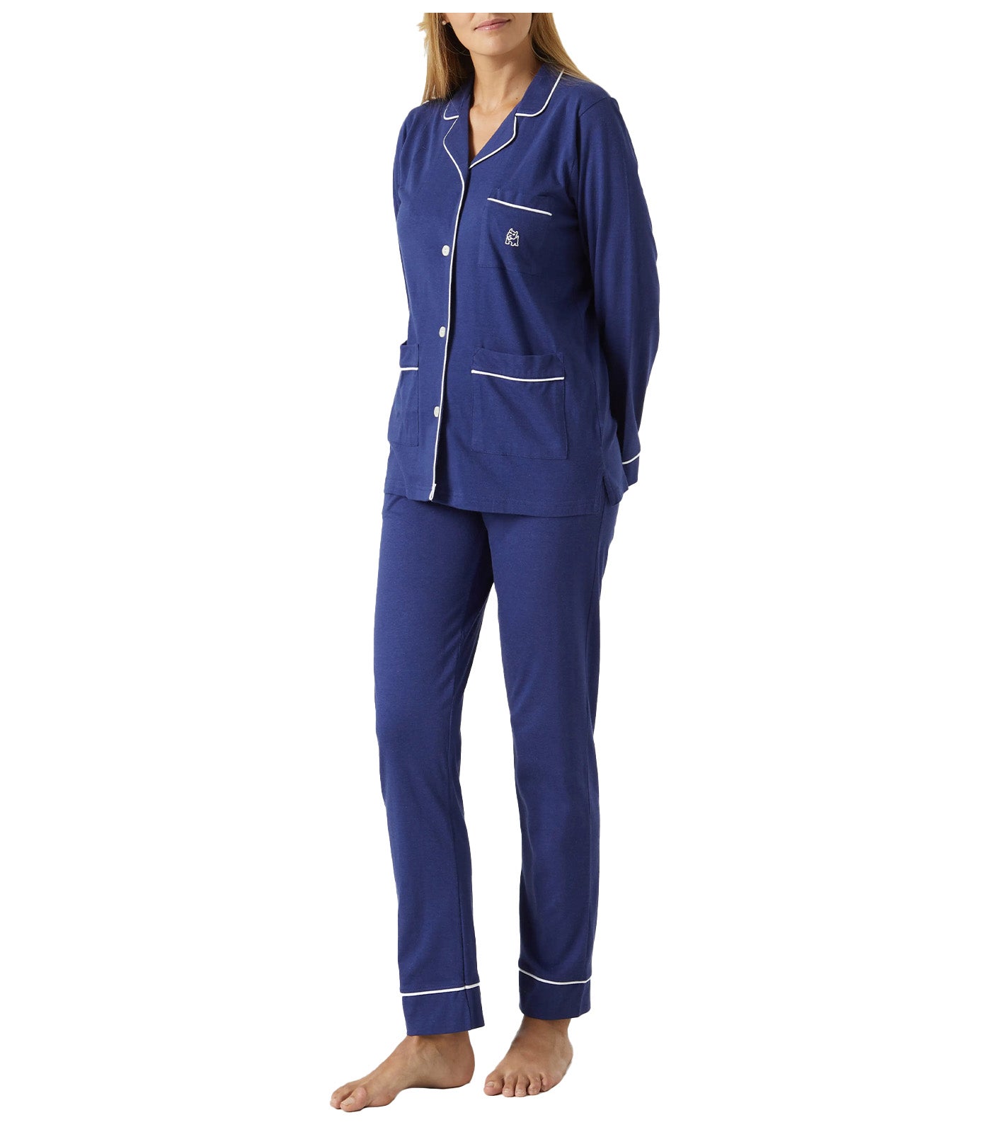Long Sleeve Pajama Set Navy