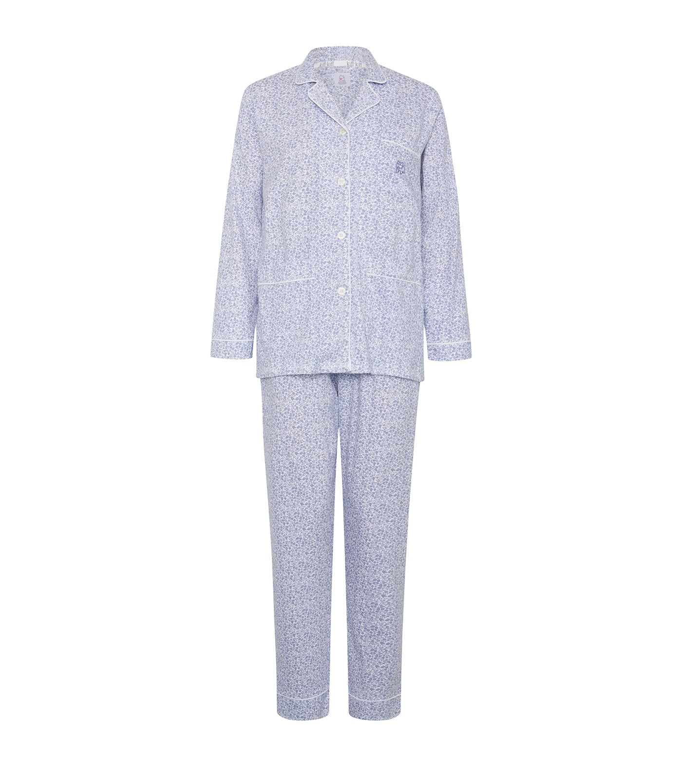 Long Sleeve Pajama Set Printed Blue Multi