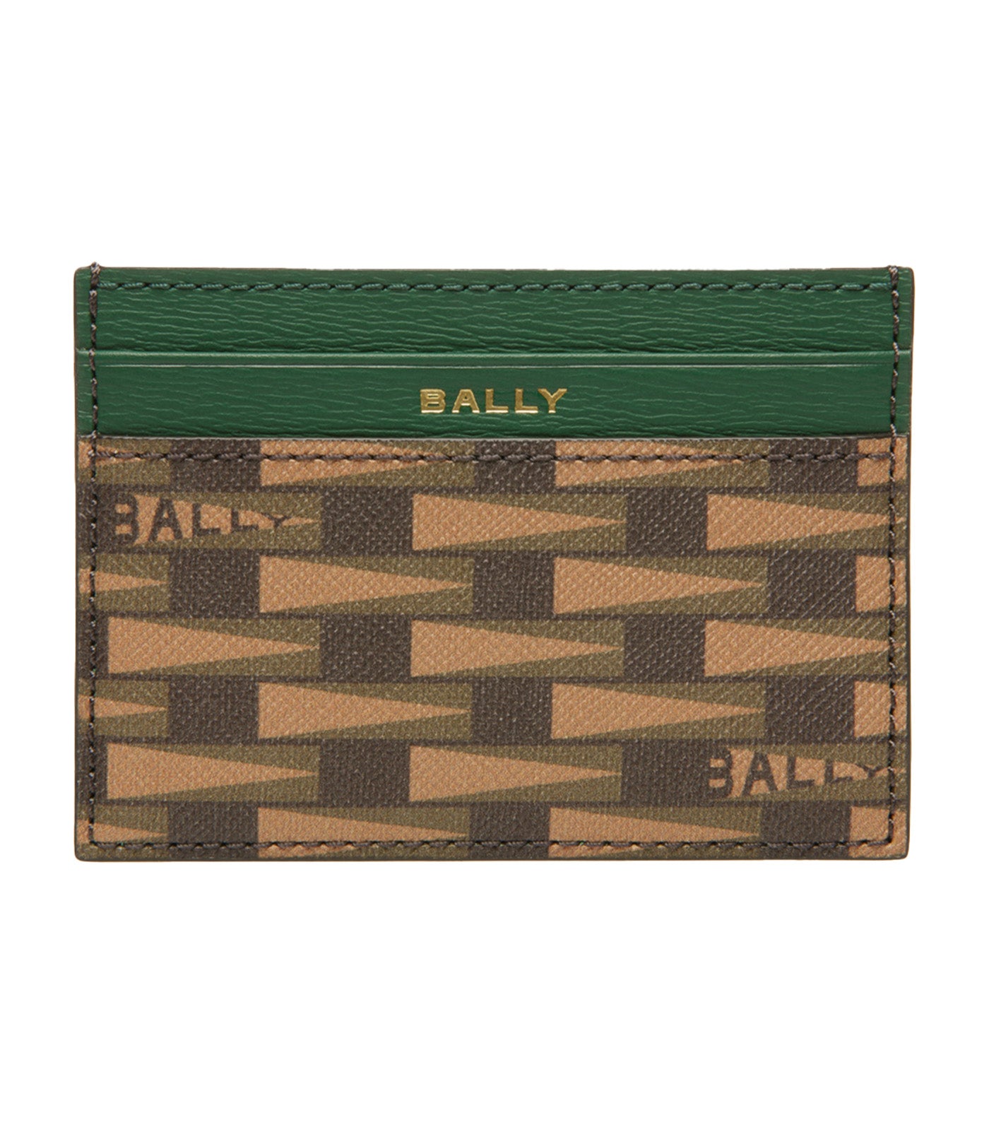 Bally Pennant Business Card Holder Multi Green