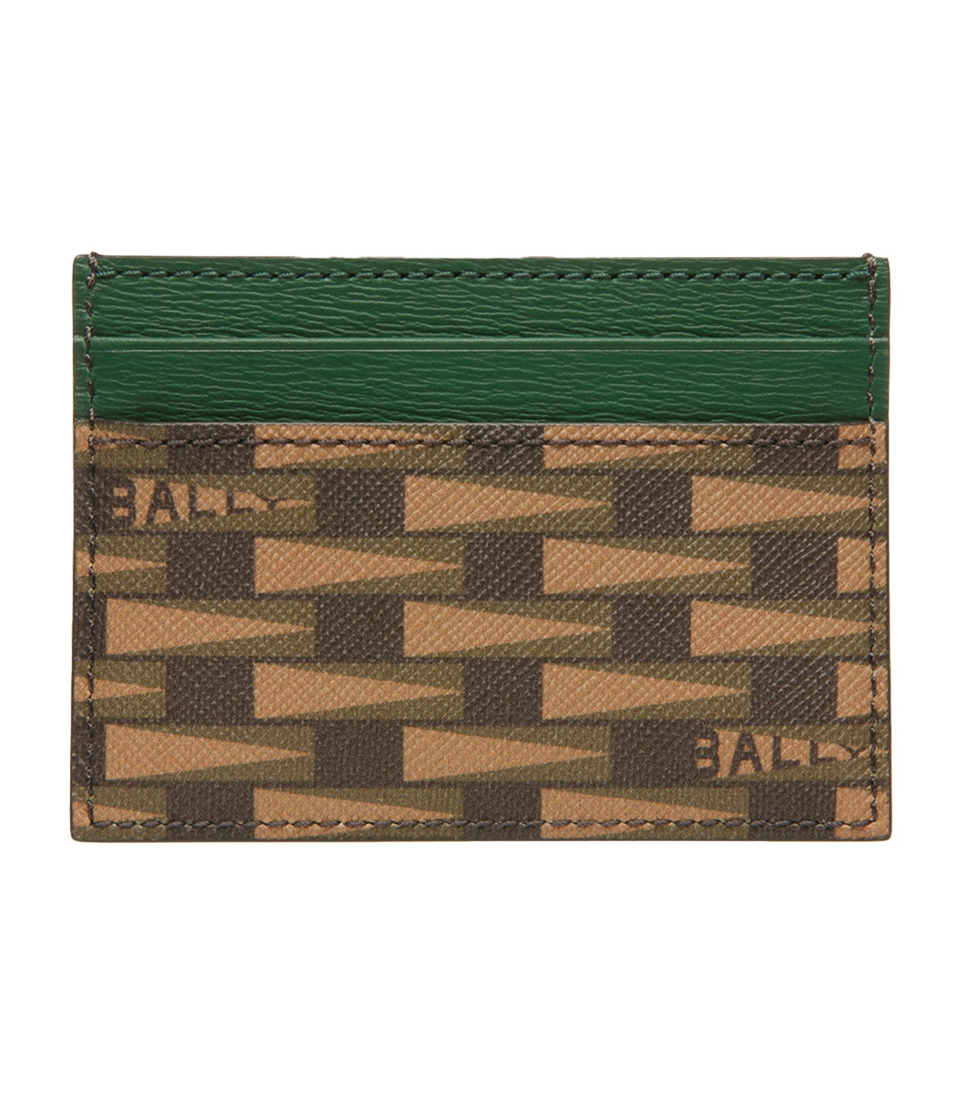 Bally Pennant Business Card Holder Multi Green