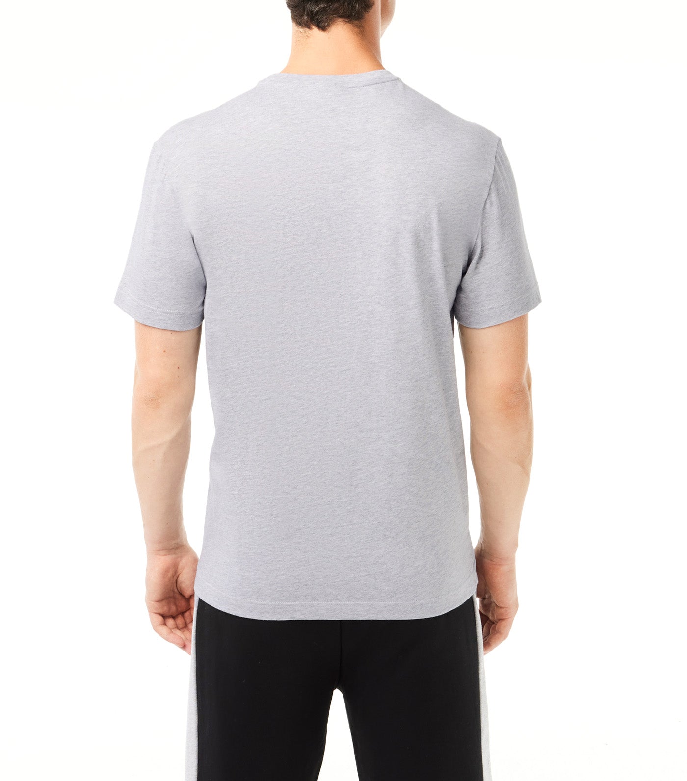 Lacoste Regular Fit Printed Colourblock T-Shirt Silver Chine/Black