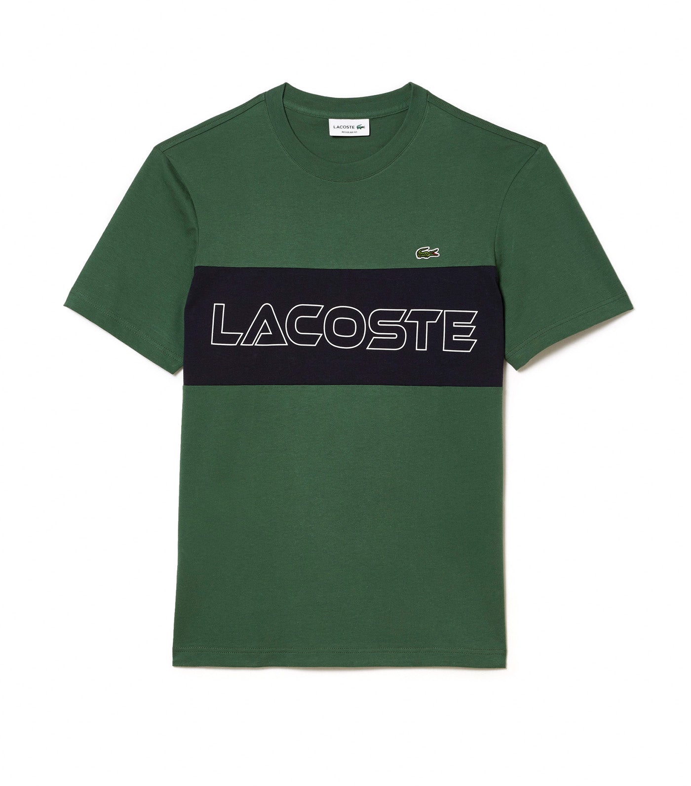 Lacoste Regular Fit Printed Colourblock T-Shirt Sequoia/Abysm