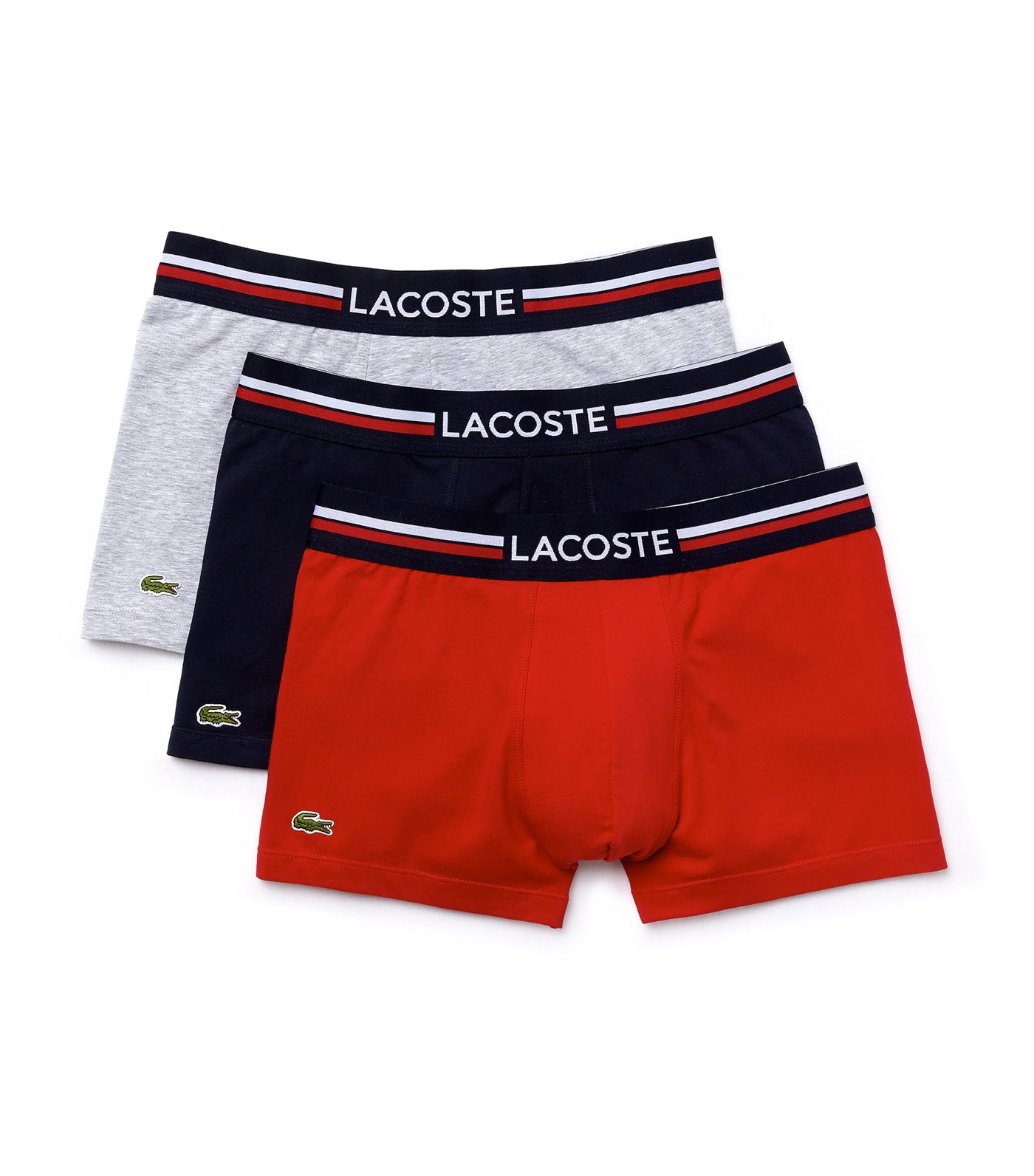 Lacoste Pack of 3 Iconic Boxer Briefs With Three-Tone Waistband Navy  Blue/Silver Chine-Re
