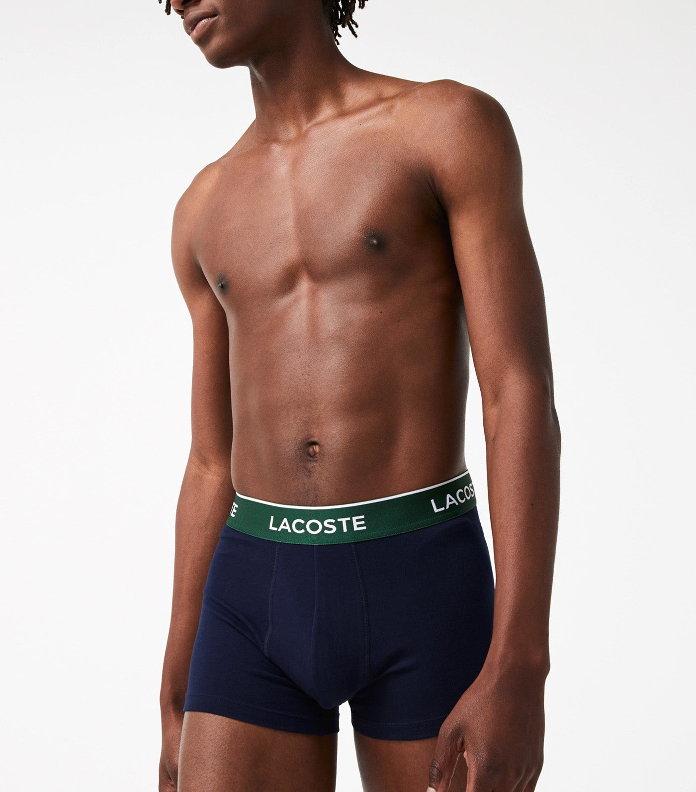 Pack of 3 Navy Casual Boxer Briefs With Contrasting Waistband Navy Blue/Green-Red-Navy