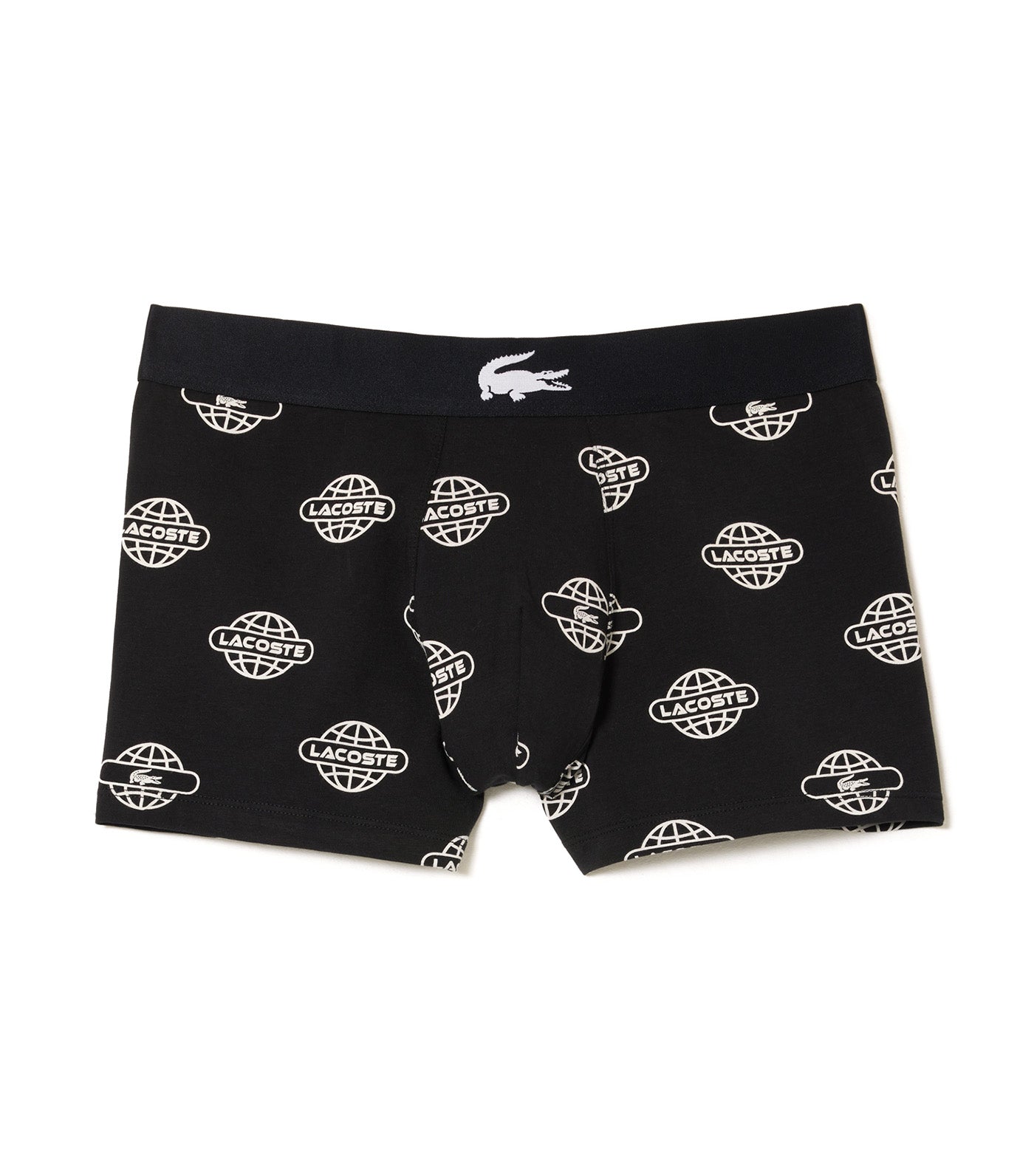 Lacoste Cotton Jersey Print Trunks Black White