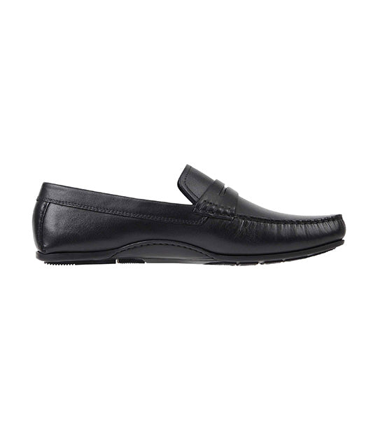 Men's Signature Leather Slip-On Loafers Black