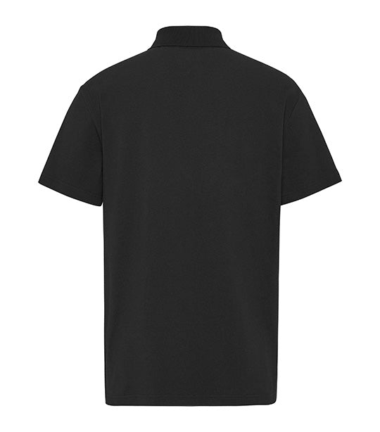 Men's Relaxed Branded Placket Polo Black