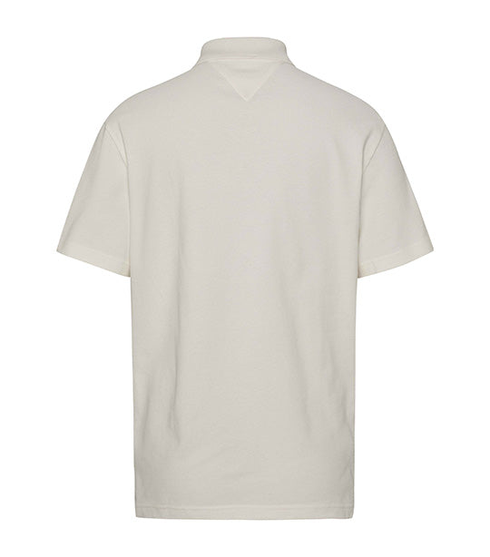 Men's Relaxed Branded Placket Polo Ancient White