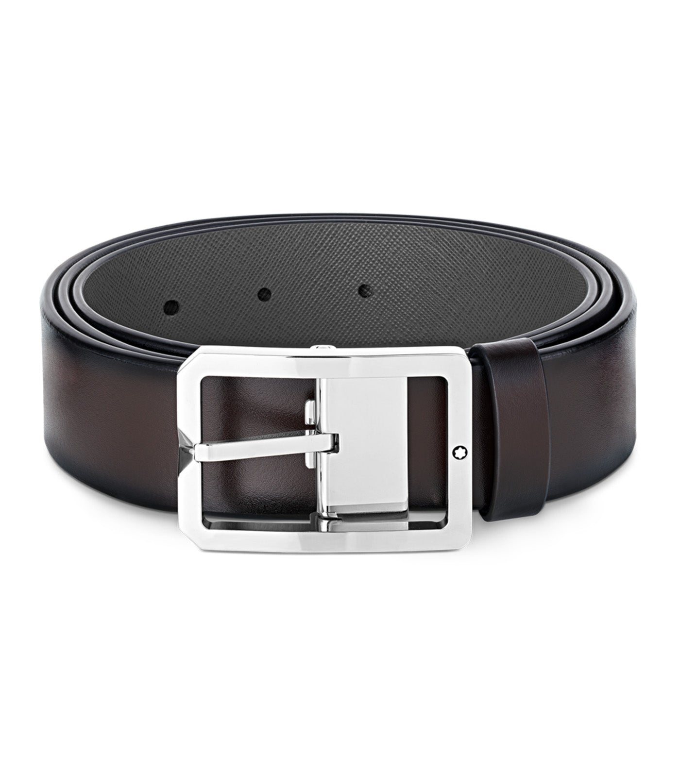 35mm Reversible Leather Belt Brown/Gray