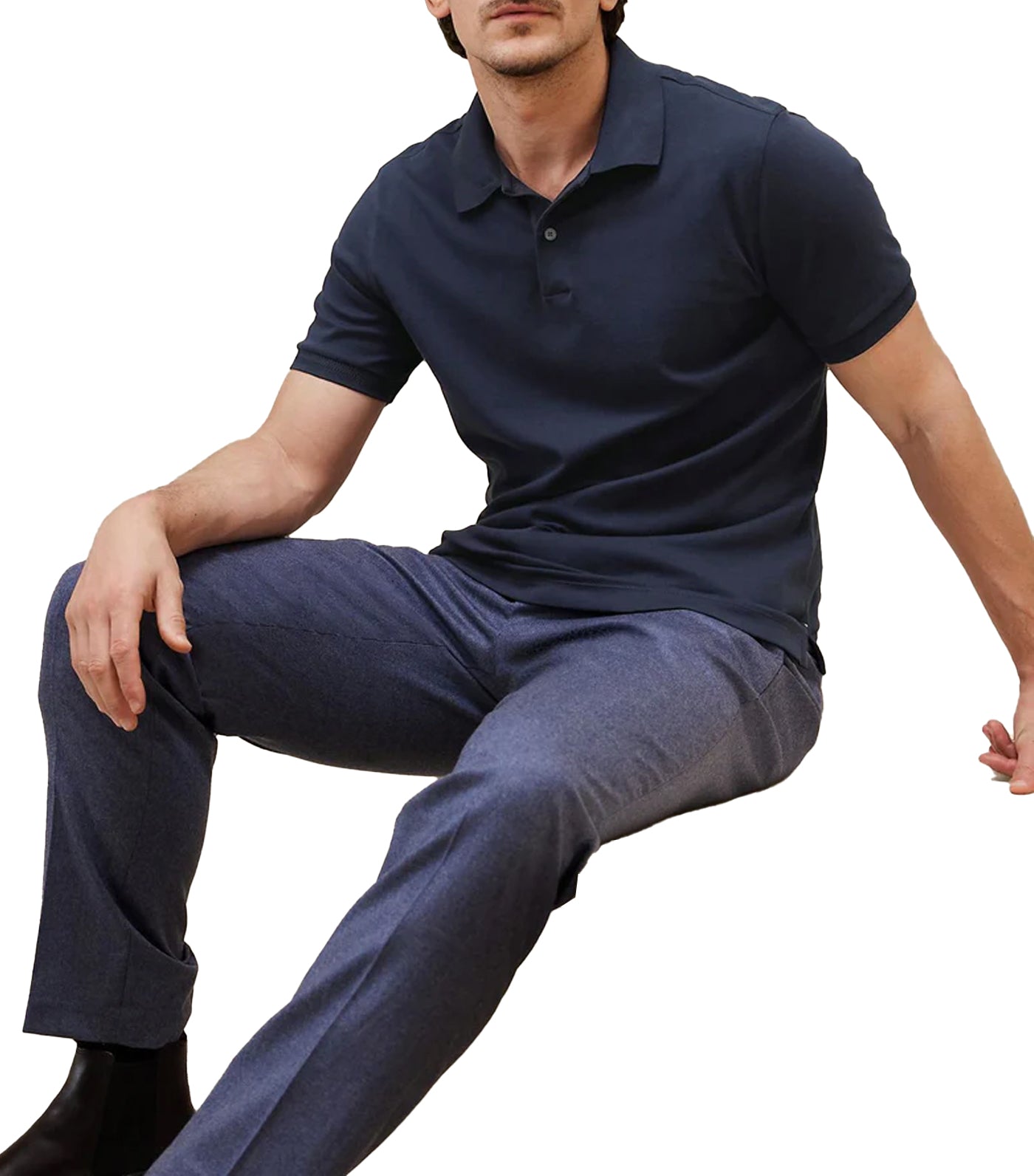 Luxury-Touch Polo Navy