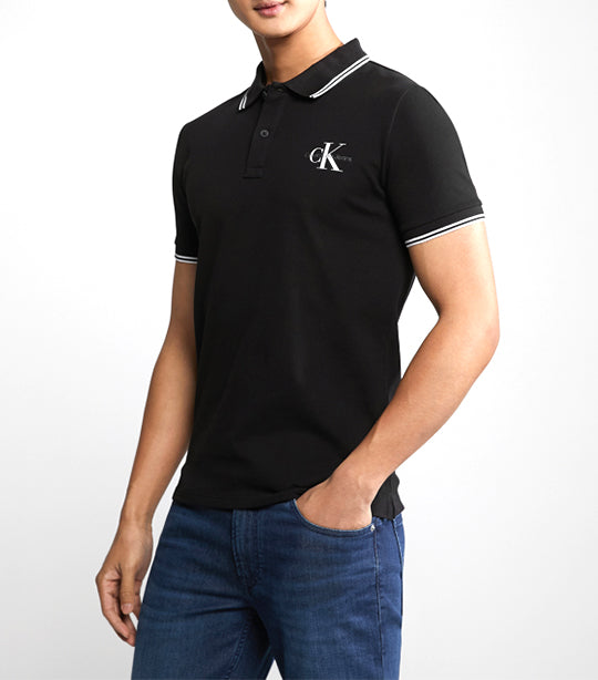 Slim Tipping Polo Shirt Black