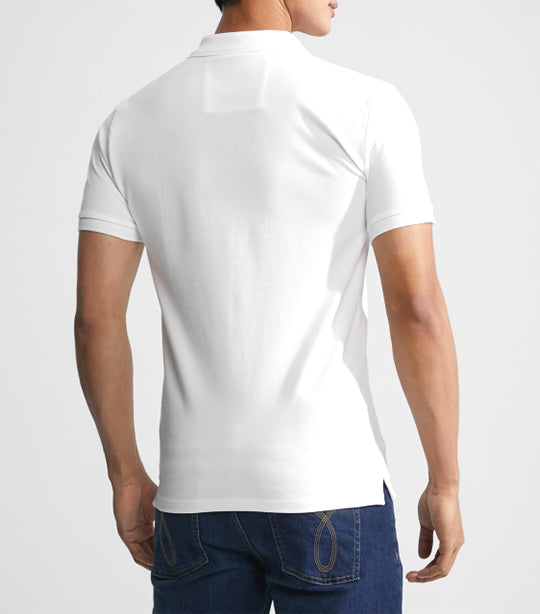 Slim CK Badge Polo Shirt Bright White