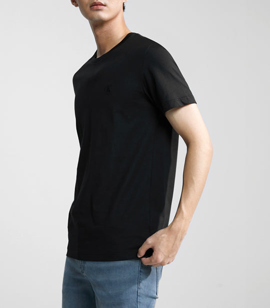 Regular Fit Solid Logo T-Shirt Black