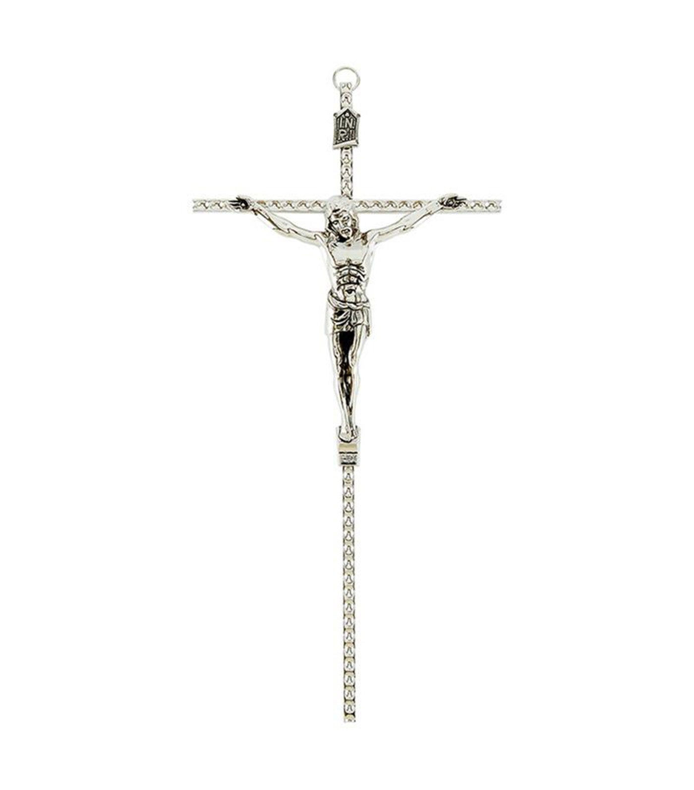 6" Crucifix Silver with Design