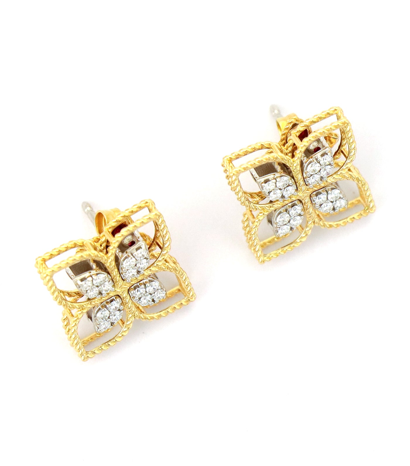 Princess Flower Earring With Diamonds