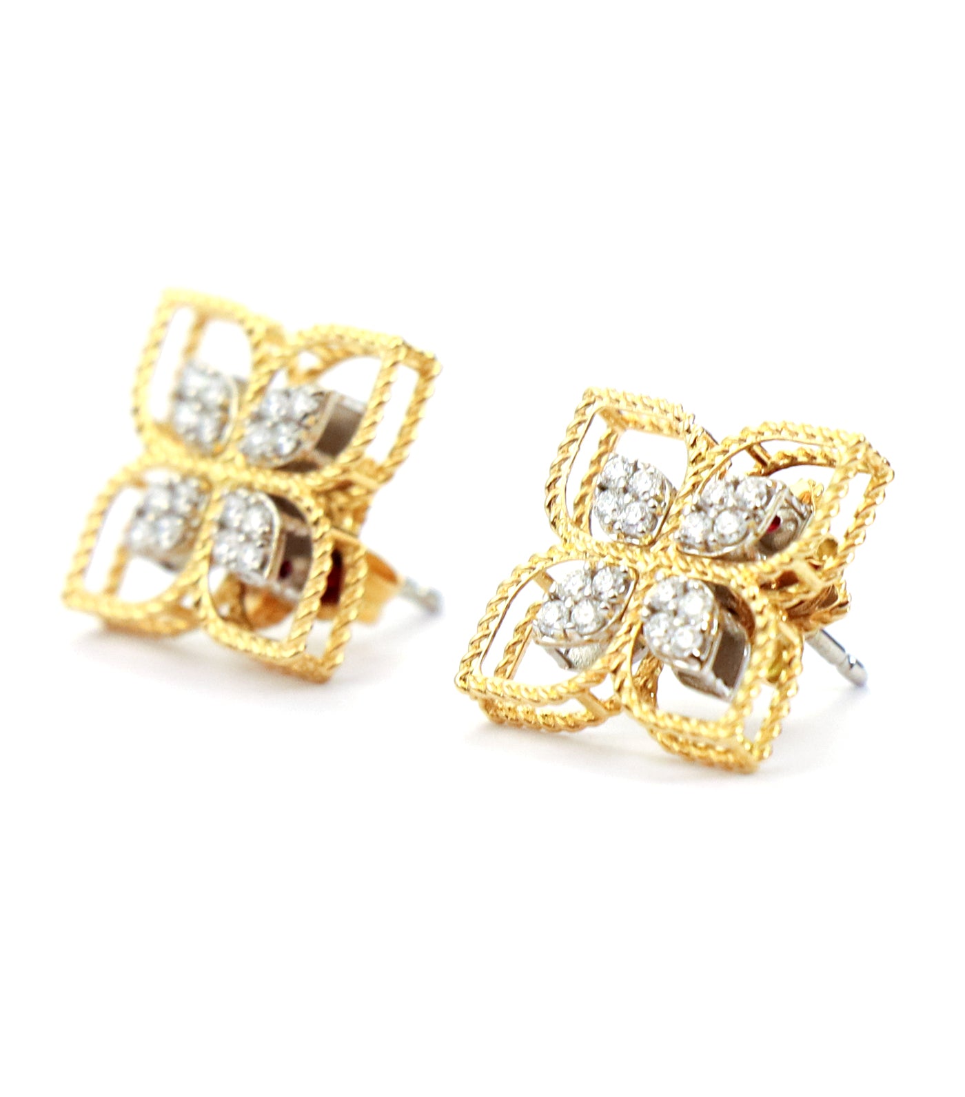 Princess Flower Earring With Diamonds