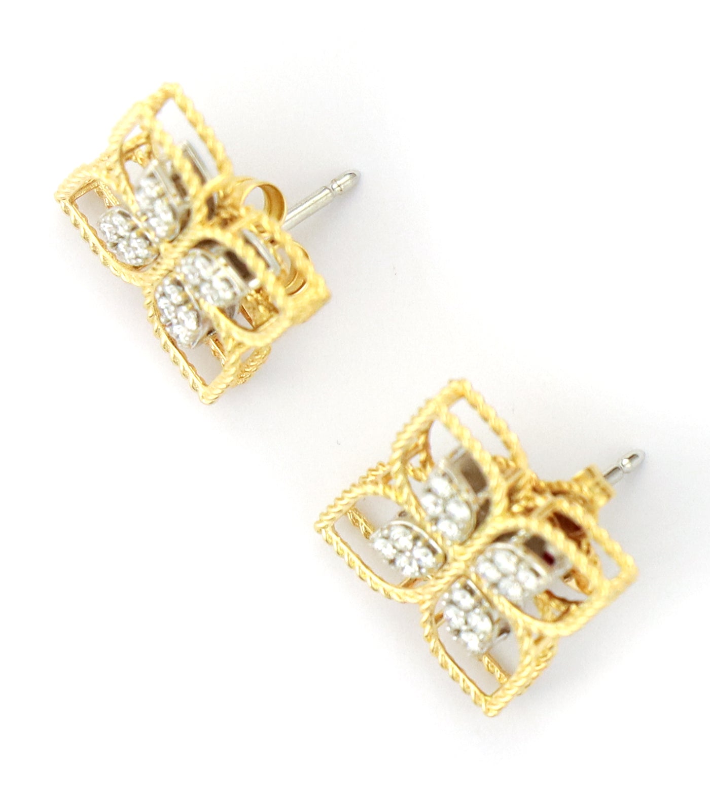 Princess Flower Earring With Diamonds