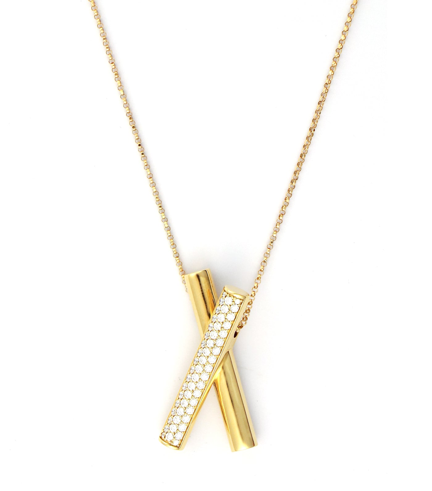 Domino Pendant Necklace With Diamonds