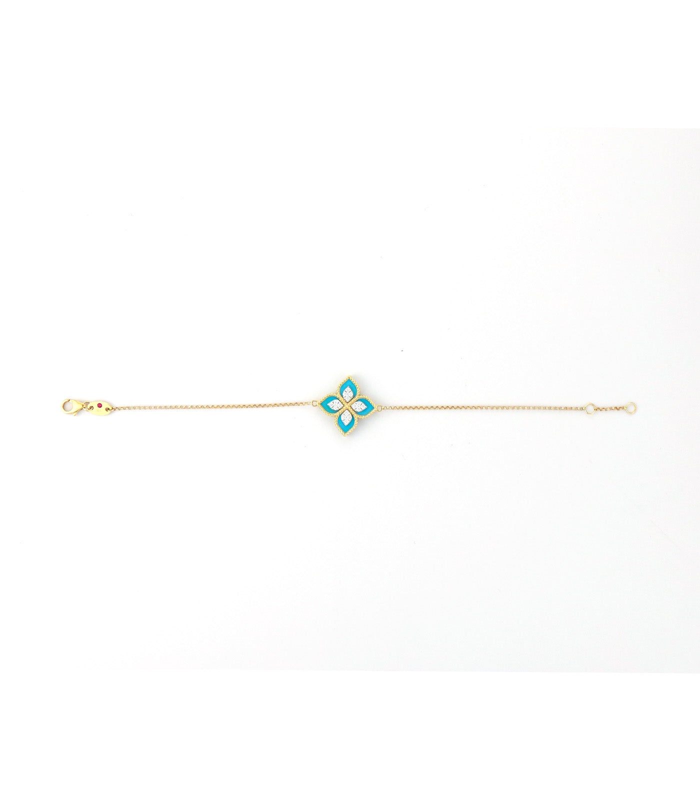 Princess Flower Bracelet with Diamonds and Turquoise