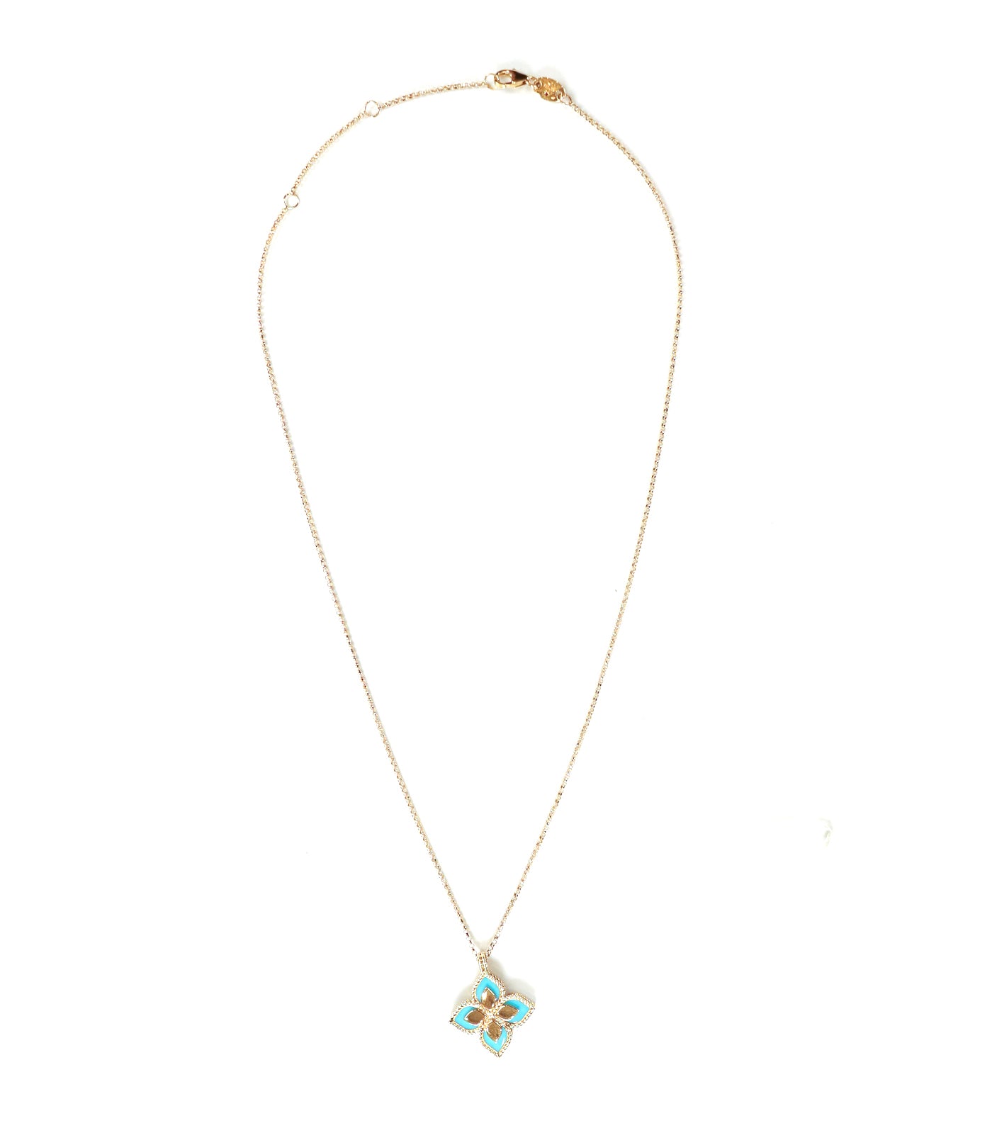 Princess Flower Pendant Necklace with Turquoise