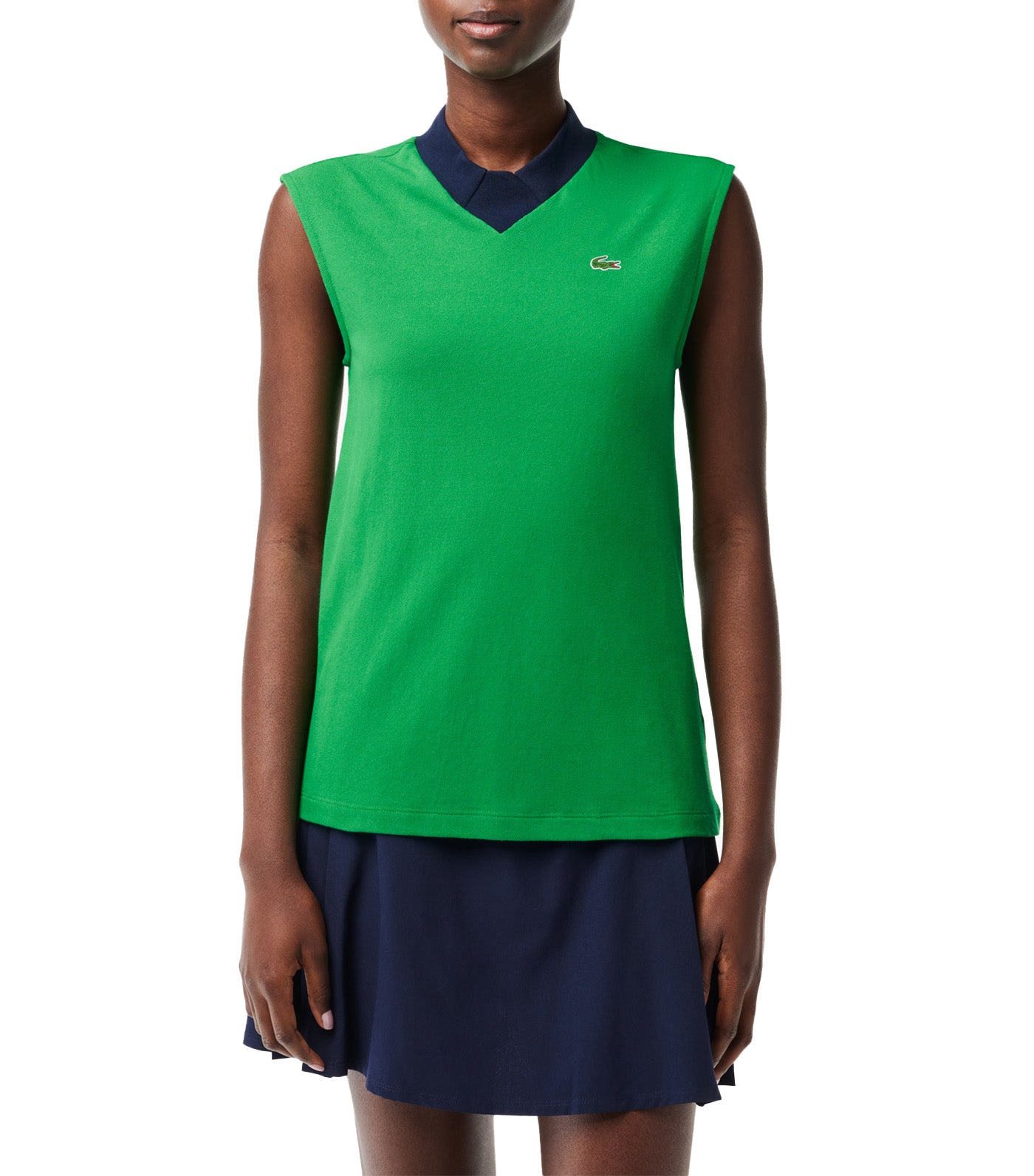 Women's Lacoste Sport Organic Cotton Golf Polo Shirt Calathea/Navy Blue