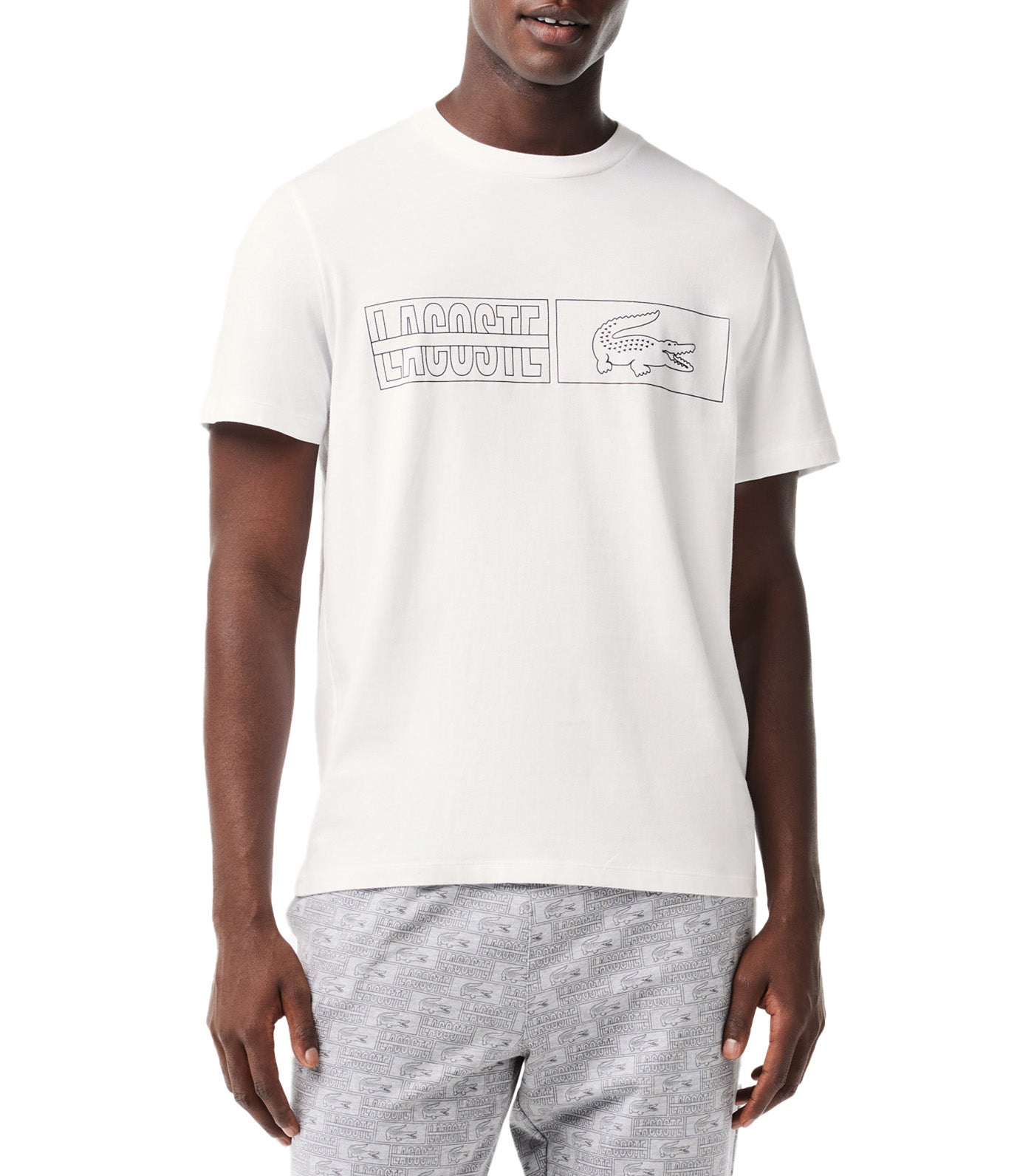 Cotton Jersey Printed Lounge T-Shirt White/Abysm