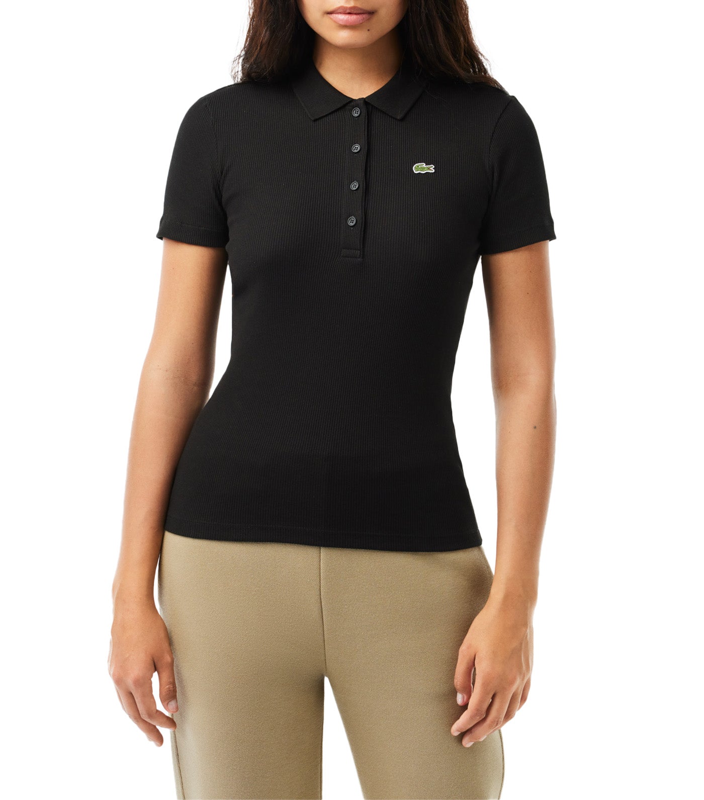 Women’s Lacoste Organic Cotton Polo Shirt Black