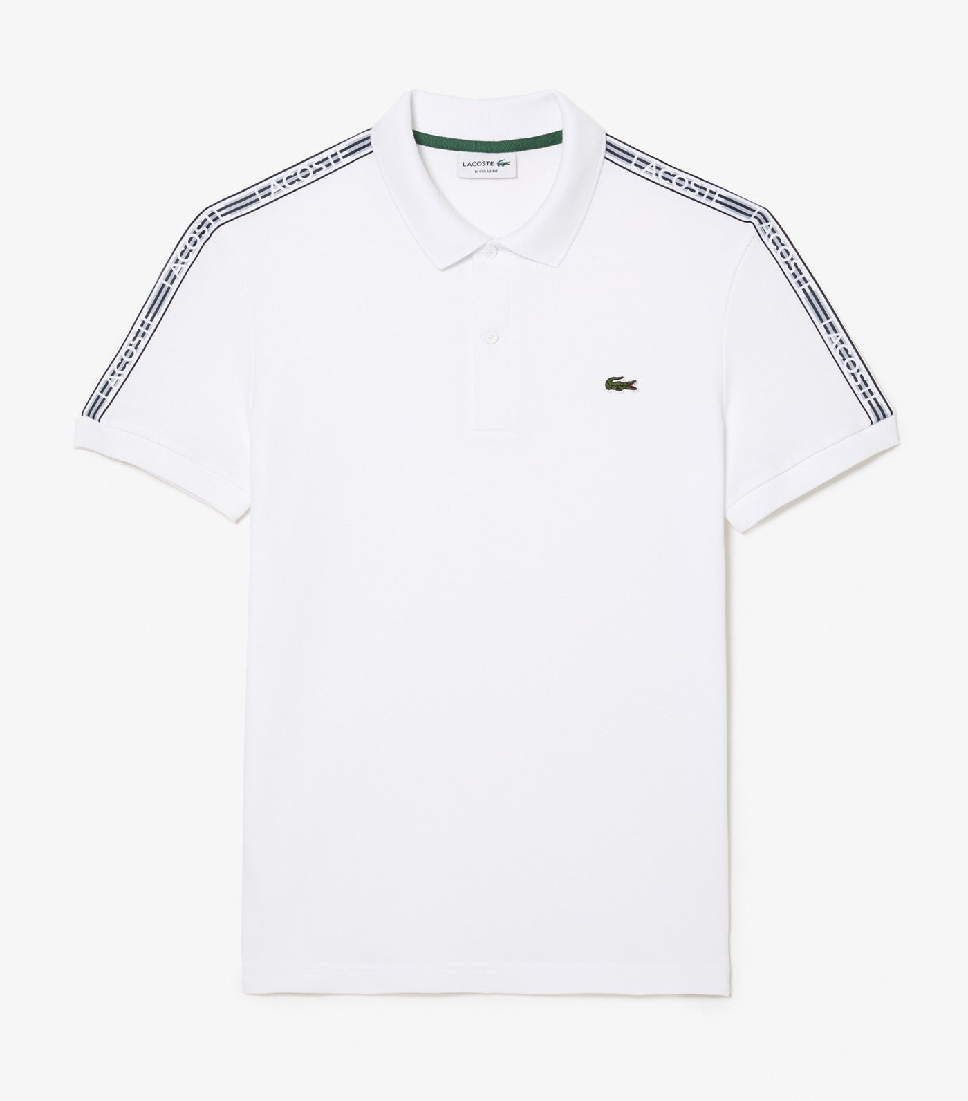 Lacoste Lacoste Logo Stripe Stretch Polo Shirt White