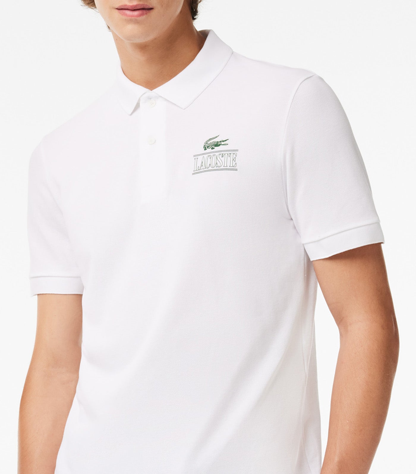 Regular Fit Signature Print Piqué Polo Shirt White