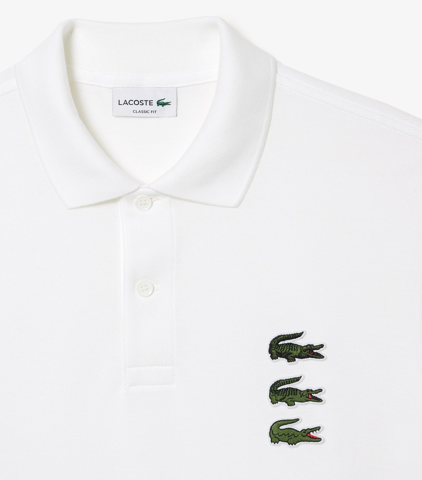 Polo lacoste 2025 crocodile blanc