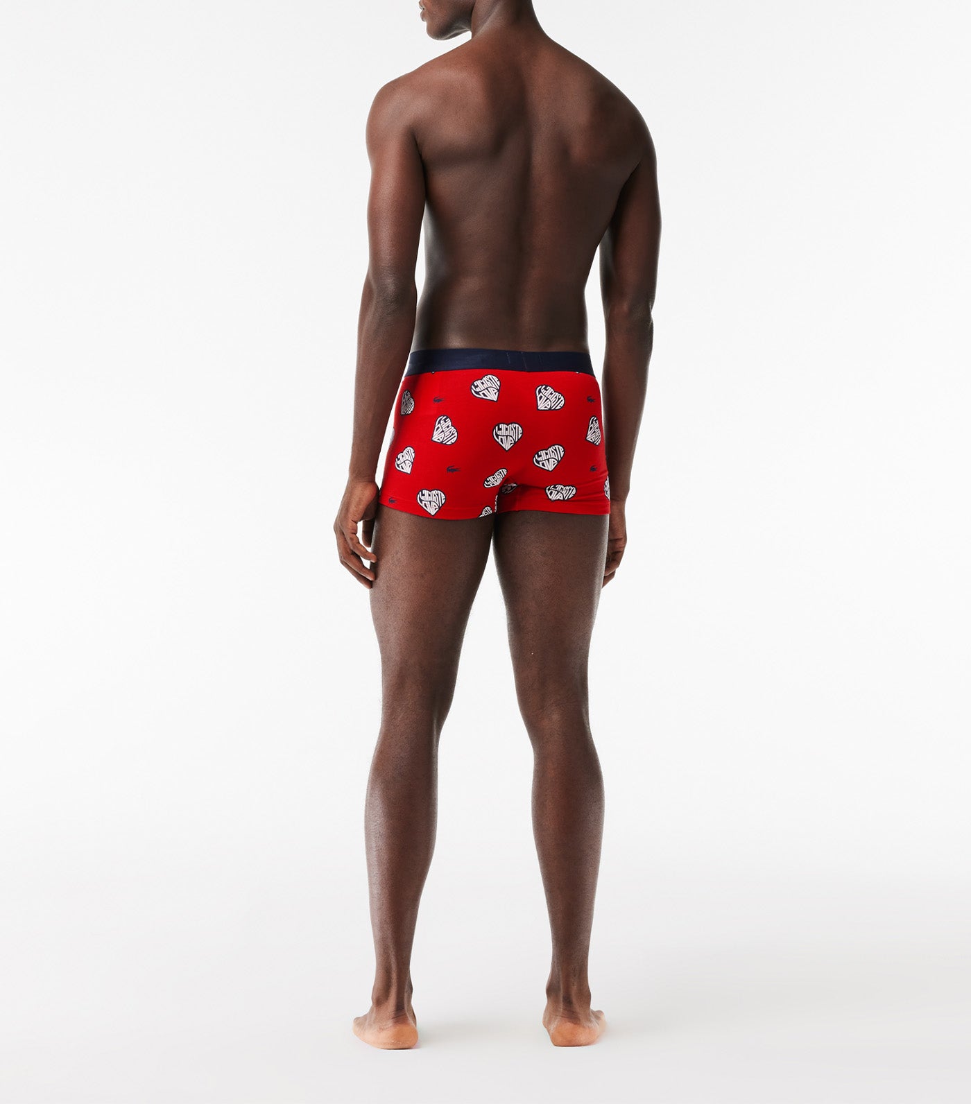 Contrast Print And Waistband Trunks Red/White-Navy Blue