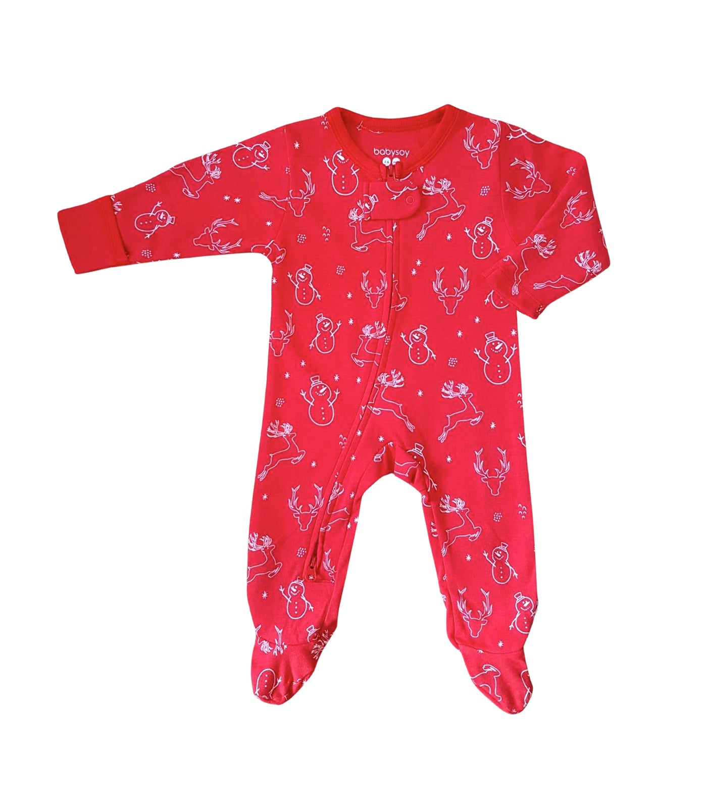 Christmas Zipper Footie Red