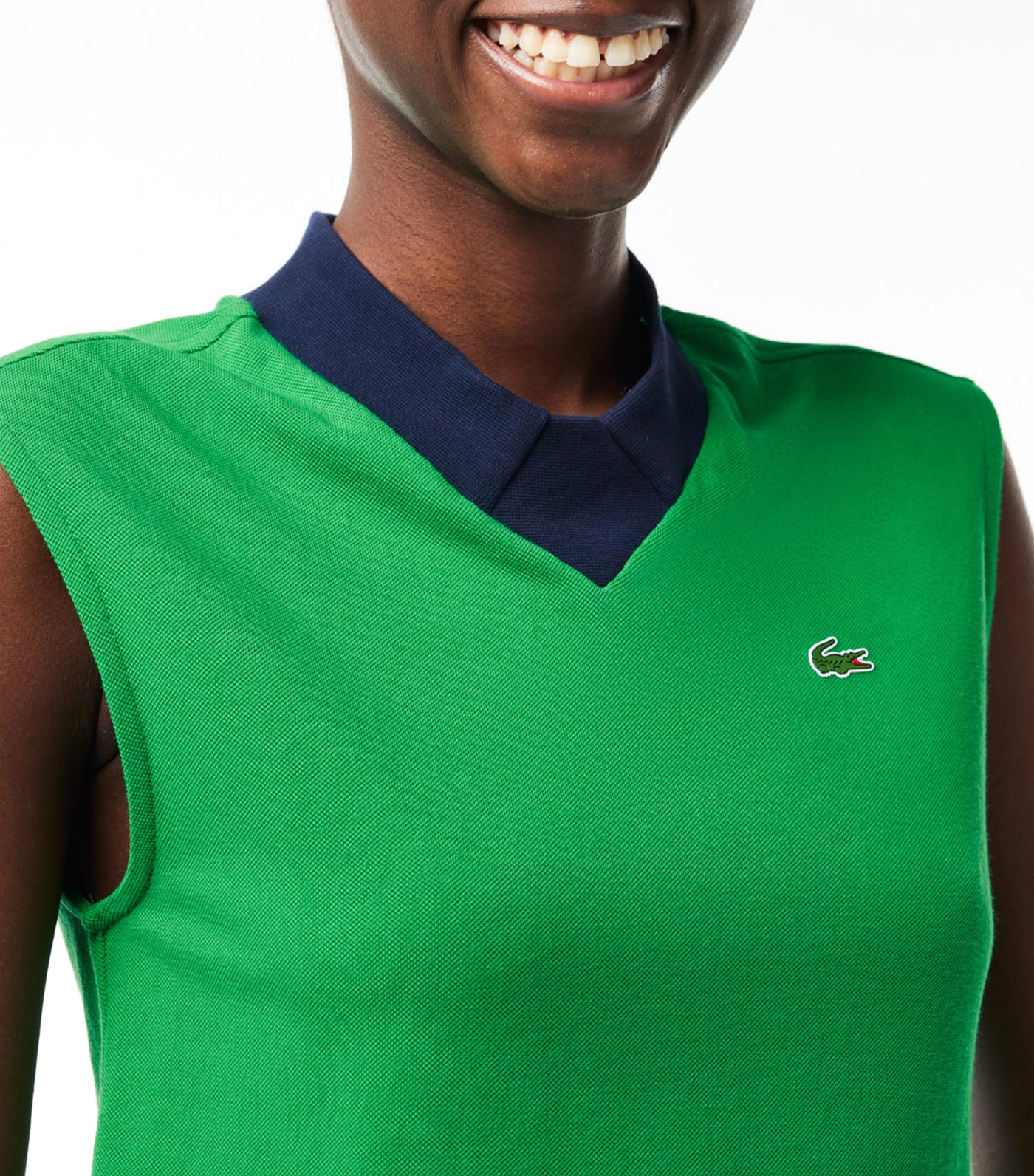 Women's SPORT Organic Cotton Golf Polo Shirt Calathea/Navy Blue
