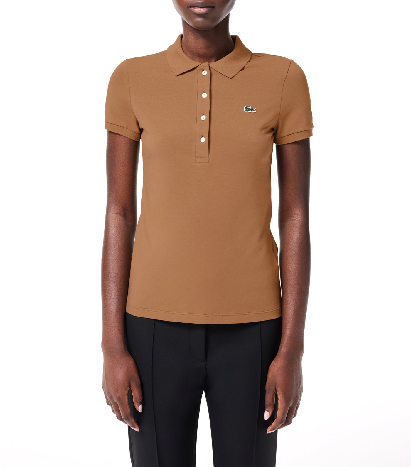 Slim Fit Stretch Cotton Jersey Polo Shirt Cookie