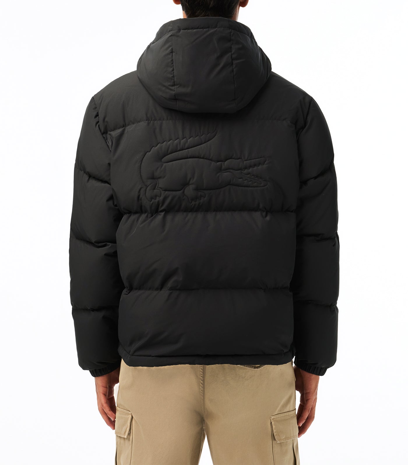 Showerproof Down Jacket with Quilted Croc Black