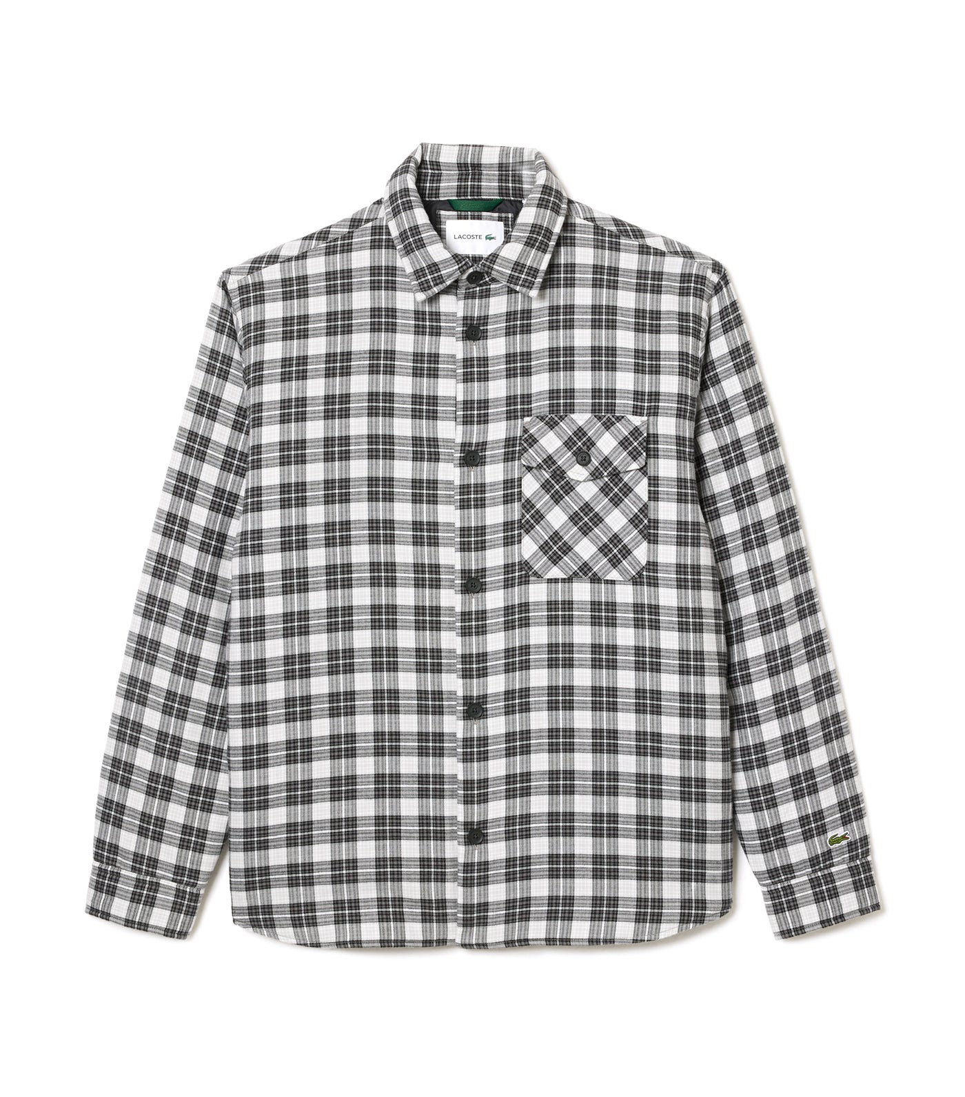 Checked Overshirt with Contrast Quilting Black/Multicolor