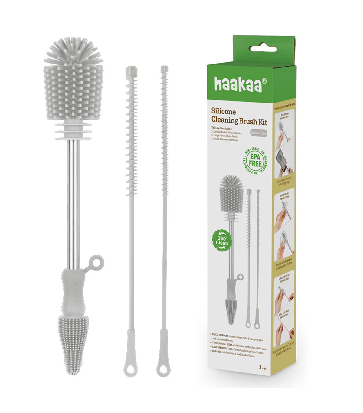 Haakaa Silicone Cleaning Brush Kit Rustan's