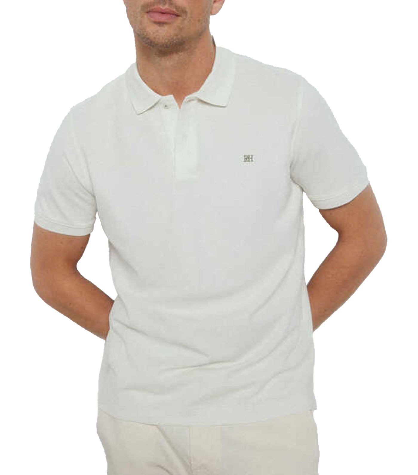 Logo Pique Polo Shirt White