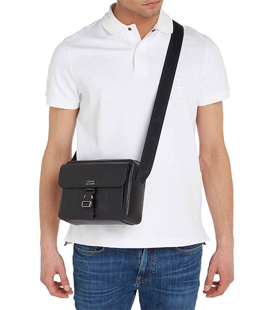 Men's Leather Camera Bag Black