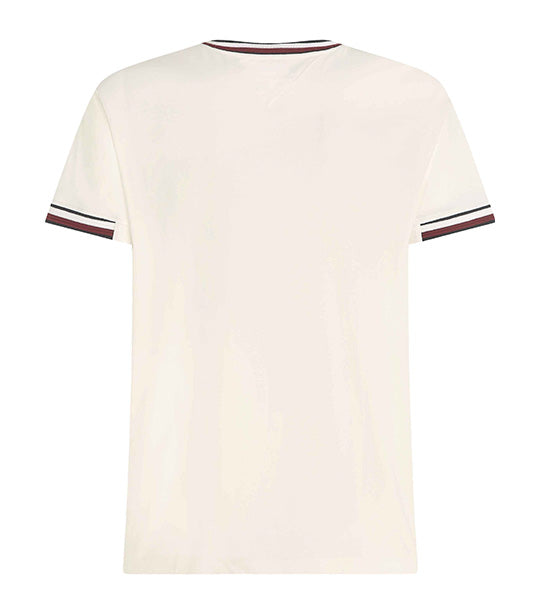 Men's Bold Global Stripe Tipping T-Shirt Ancient White