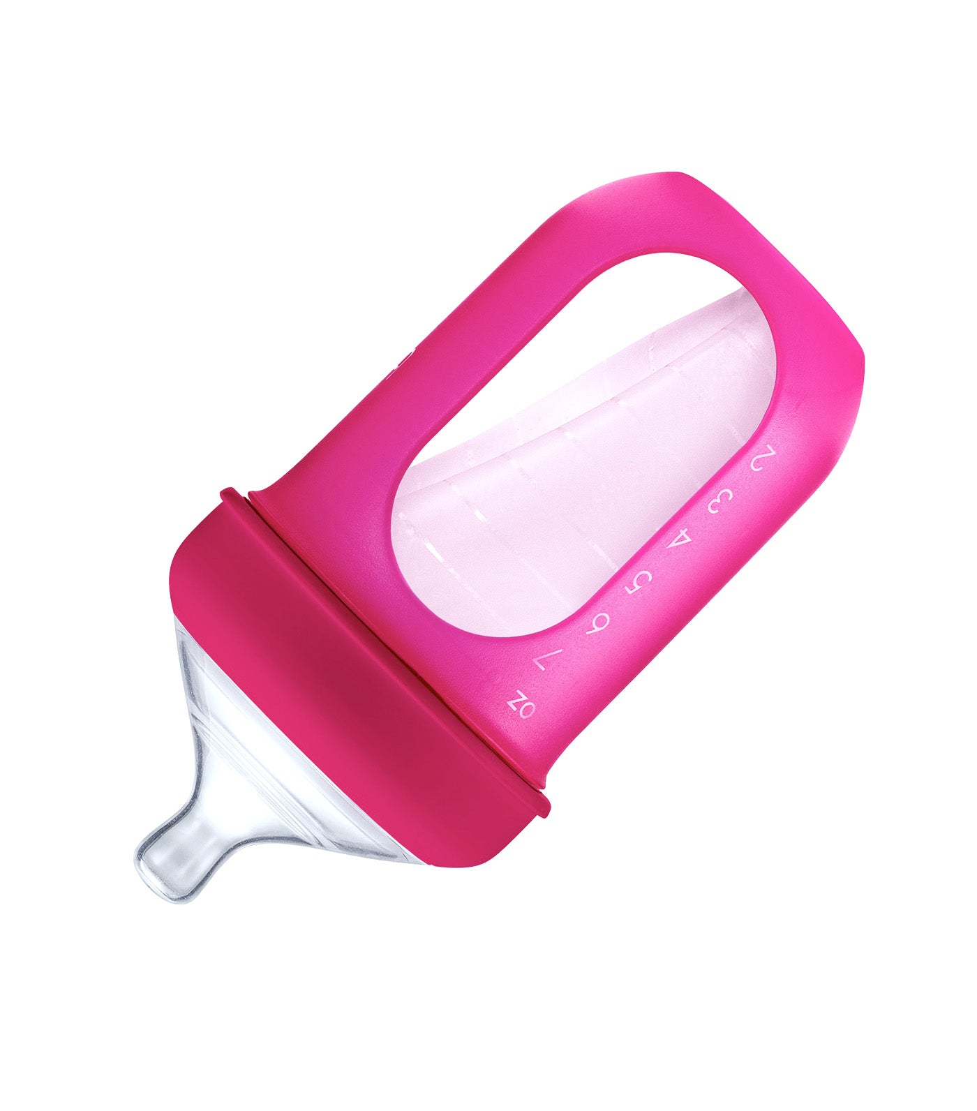 Nursh Silicone Pouch Bottle 8oz Pink