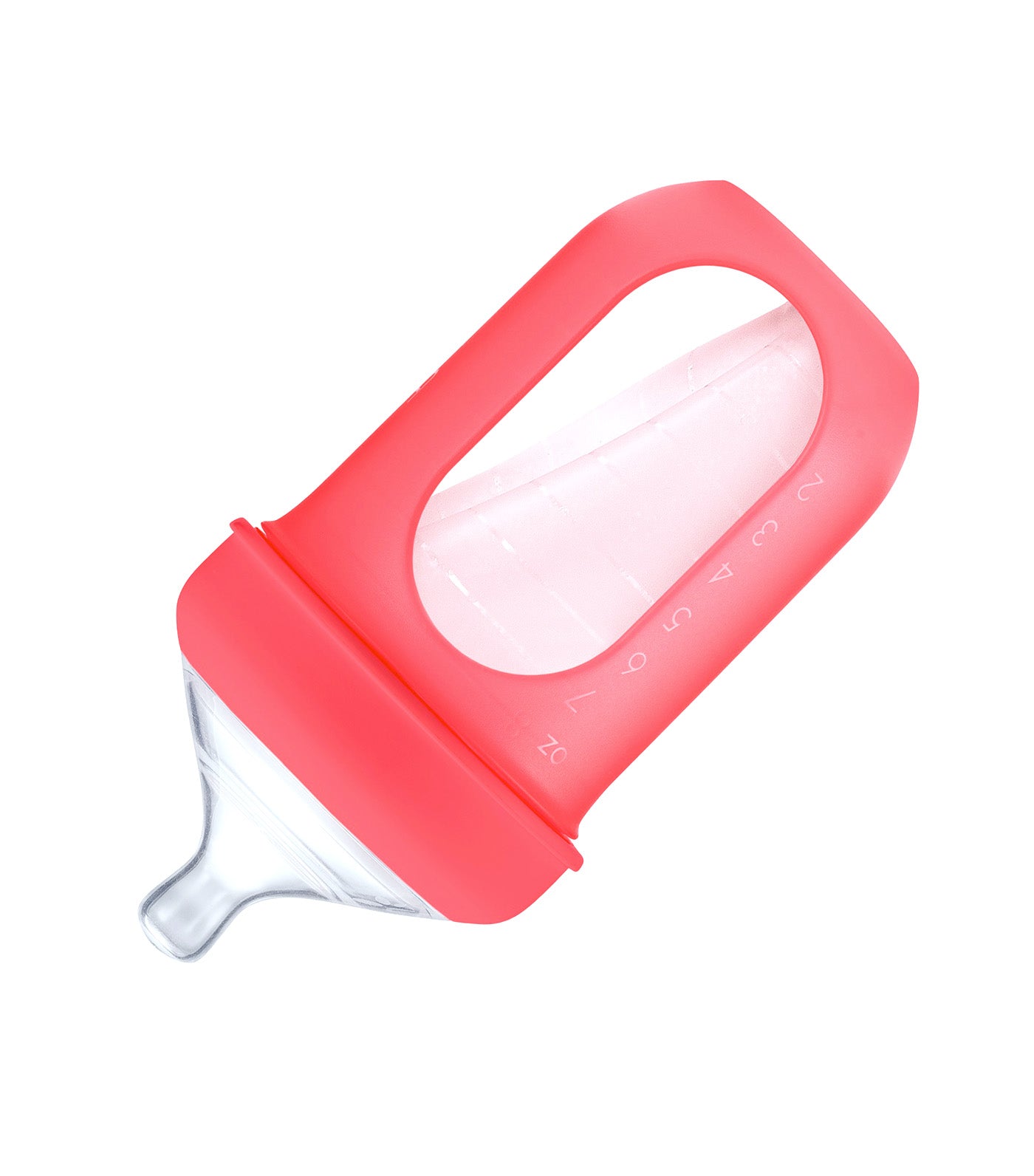 Nursh Silicone Pouch Bottle 8oz Coral