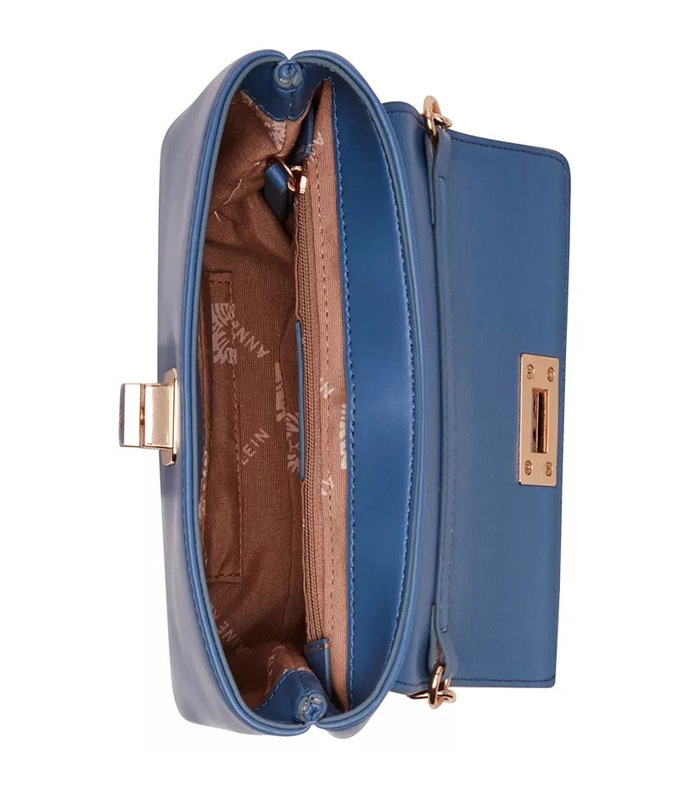 Mini Flap Shoulder Bag with Enamel Turn Lock Elemental Blue